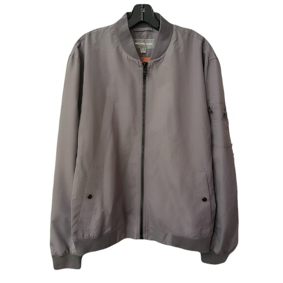 Michael Kors Mens Size XL Grey Lightweight Bomber Jacket EUC Water Resistant - Picture 2 of 10